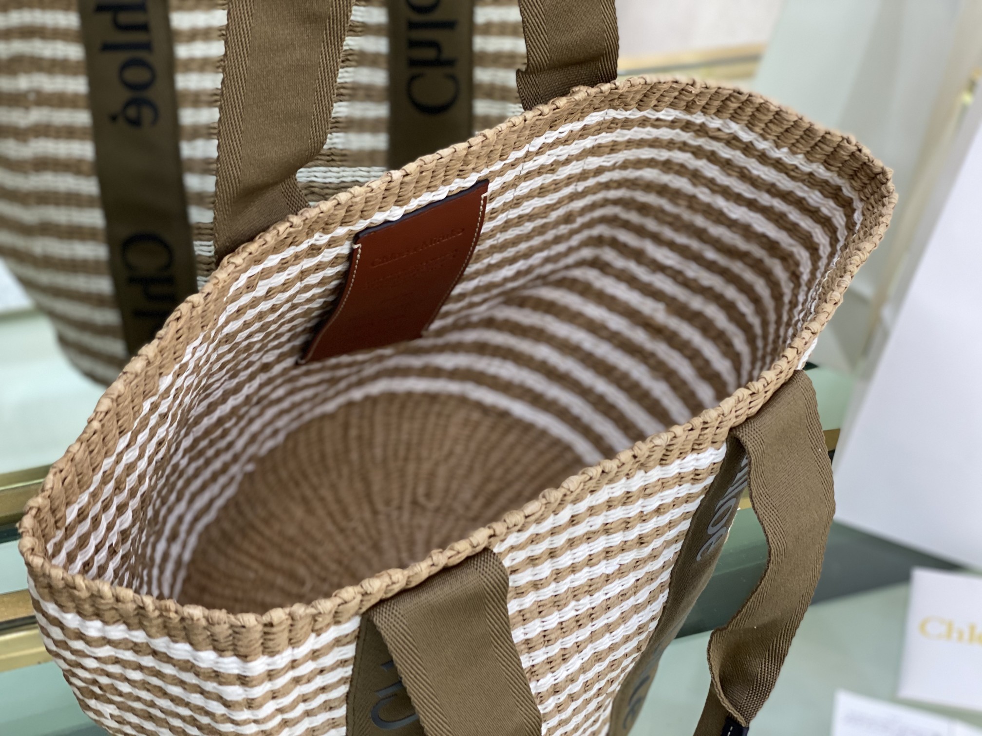 Chloe Large Woody Basket In Natural Fibers